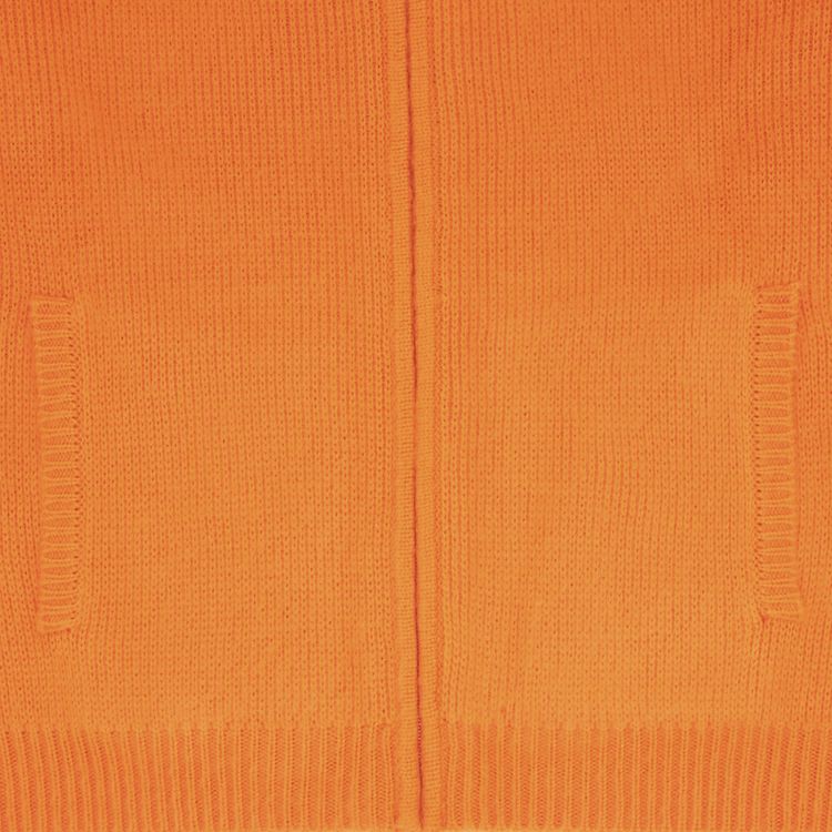 Supreme Sleeve Stripe Zip Up Sweater Orange