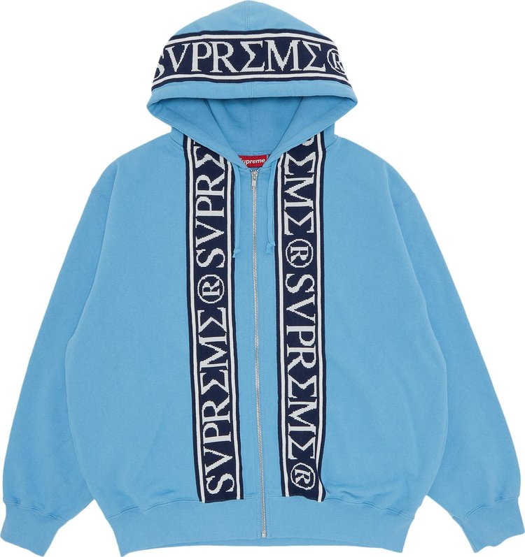 Buy Supreme Roman Zip Up Hooded Sweatshirt 'Light Blue' - SS23SW26 ...