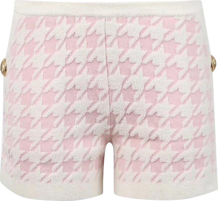 Balmain Houndstooth Light Tweed Shorts 'Rose'