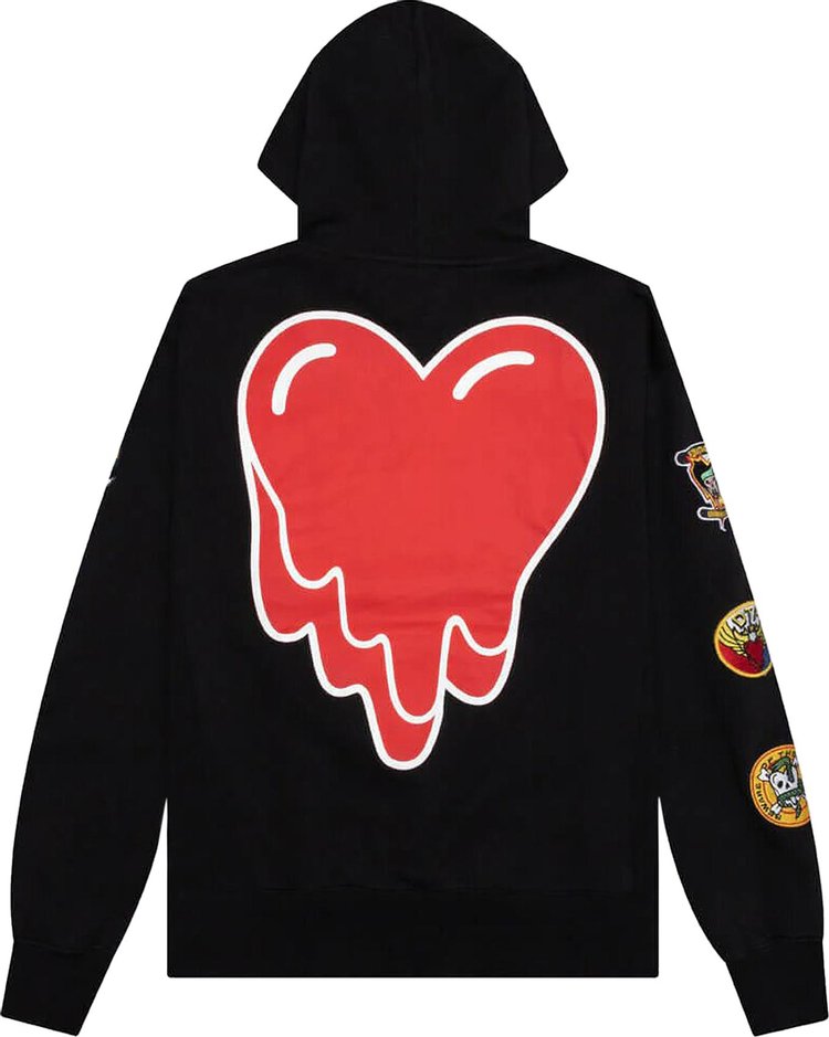 Emotionally Unavailable Patches Hoodie Black