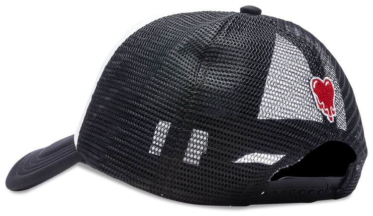 Emotionally Unavailable Rhinestone Trucker Hat BlackWhite