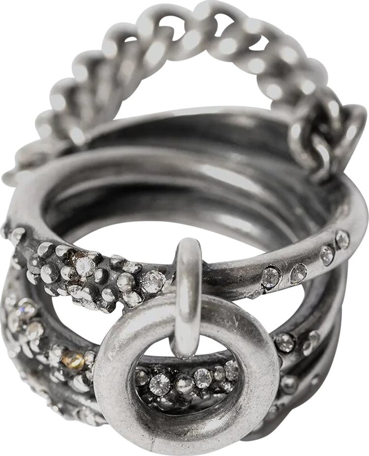 Ann Demeulemeester Amika Ring With Small Stones 'Silver'