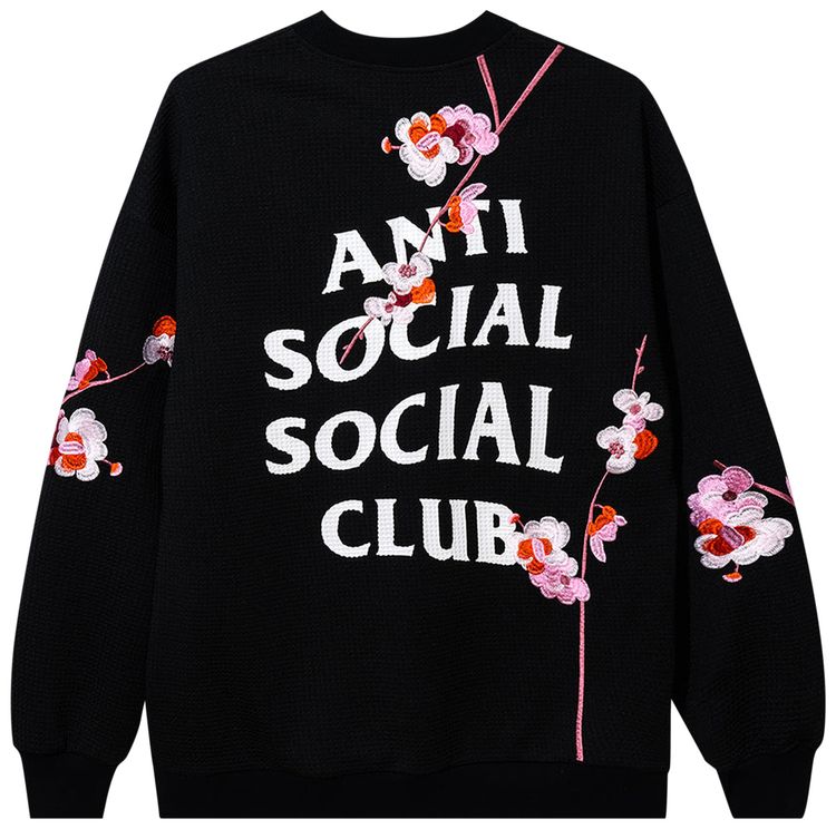 Anti Social Social Club Kkoch Knitted Thermal Crewneck Black