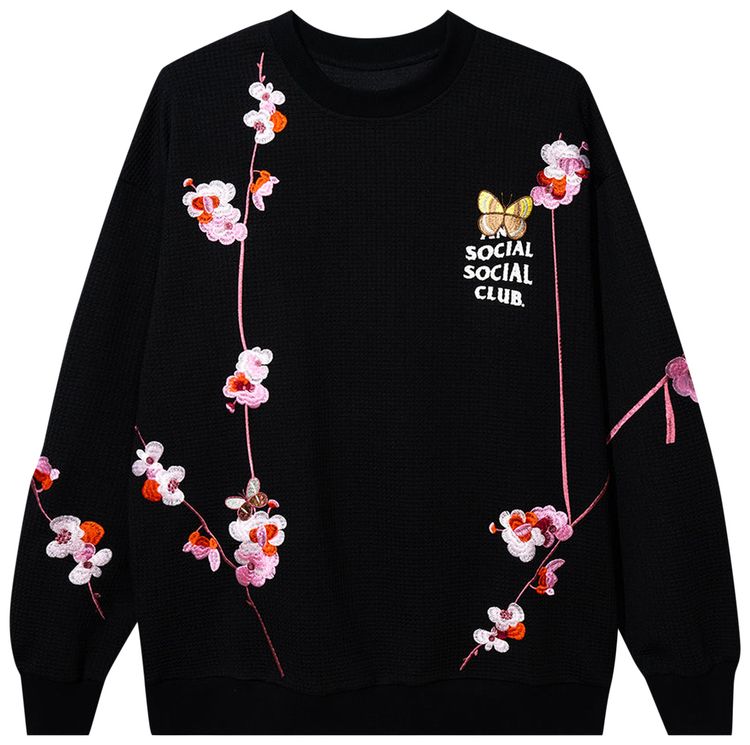 Anti Social Social Club Kkoch Knitted Thermal Crewneck Black