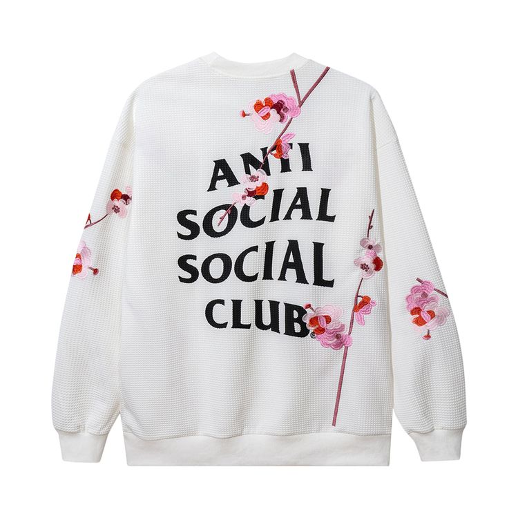 Anti Social Social Club Kkoch Knitted Thermal Crewneck White
