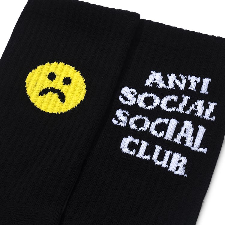 Anti Social Social Club Moody Feet Sad Socks Black