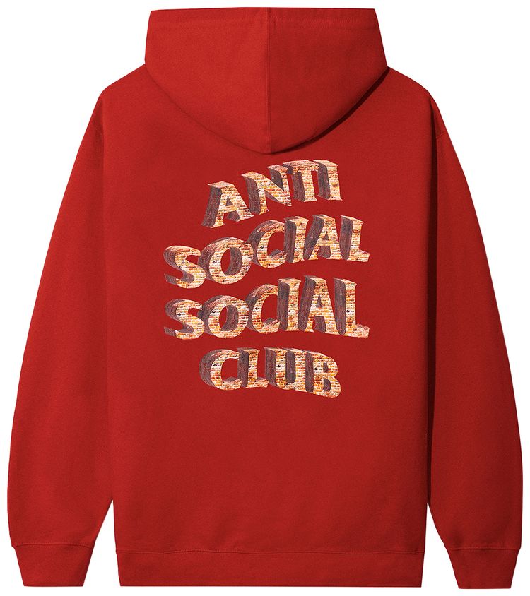 Anti Social Social Club White Picket Fence Hoodie Red