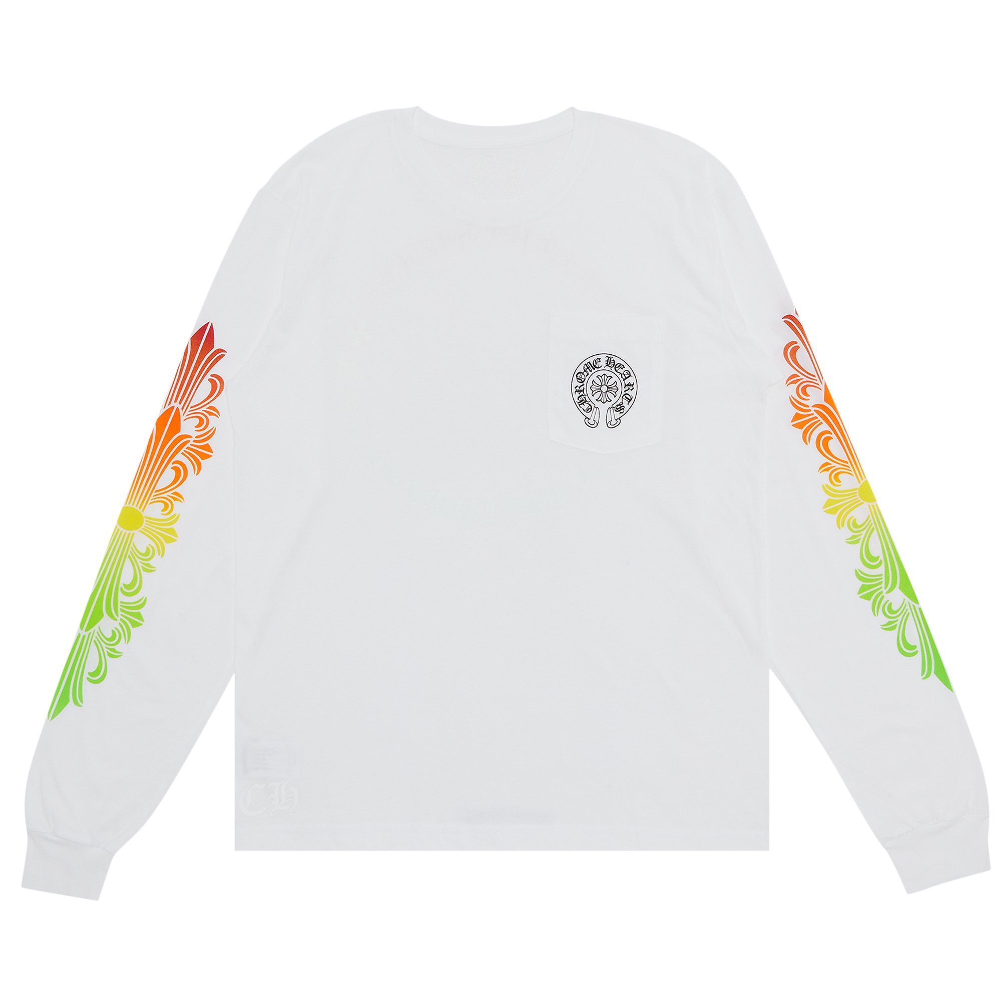 Chrome Hearts Floral Sleeve Gradient Long-Sleeve T-Shirt 'White'