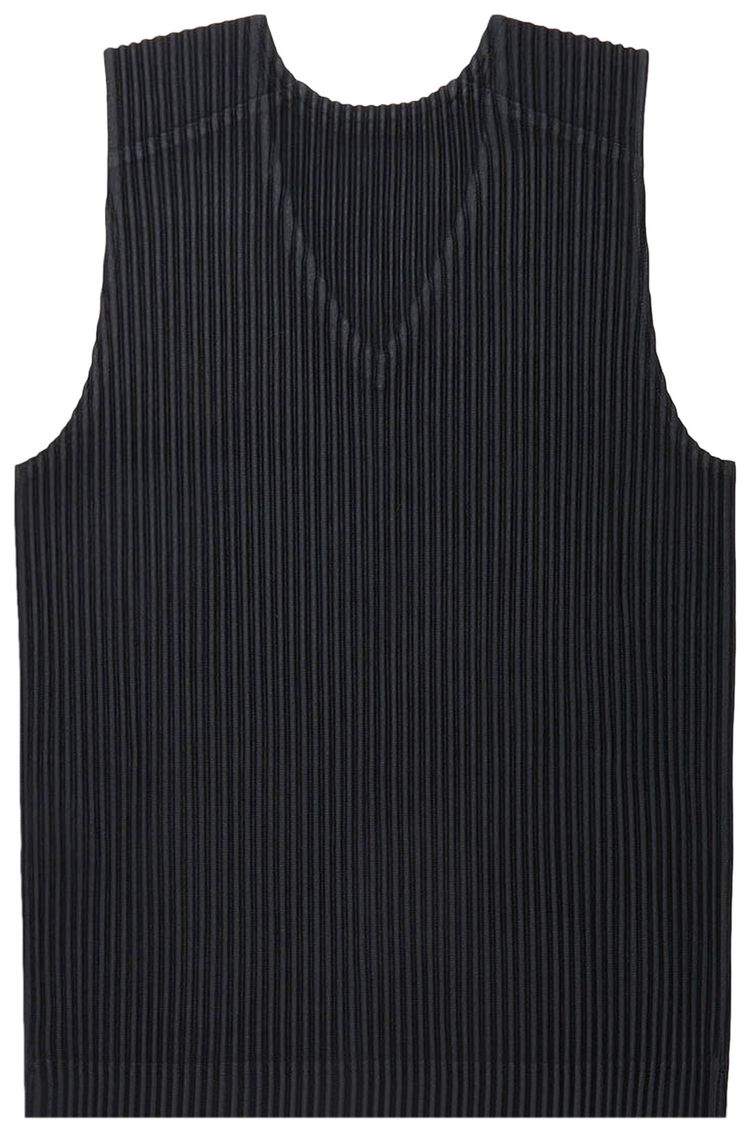 Homme Plisse Issey Miyake V Neck Sleeveless Vest Black