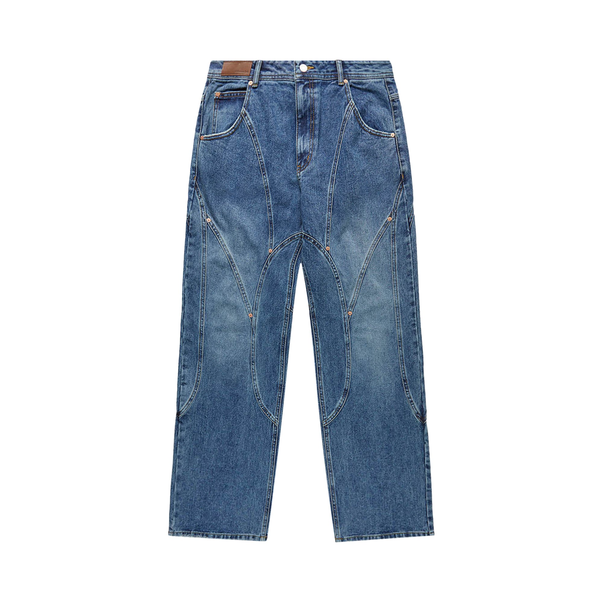 Buy Andersson Bell Brick Curve Panel Wide Jeans 'Blue' - APA609M