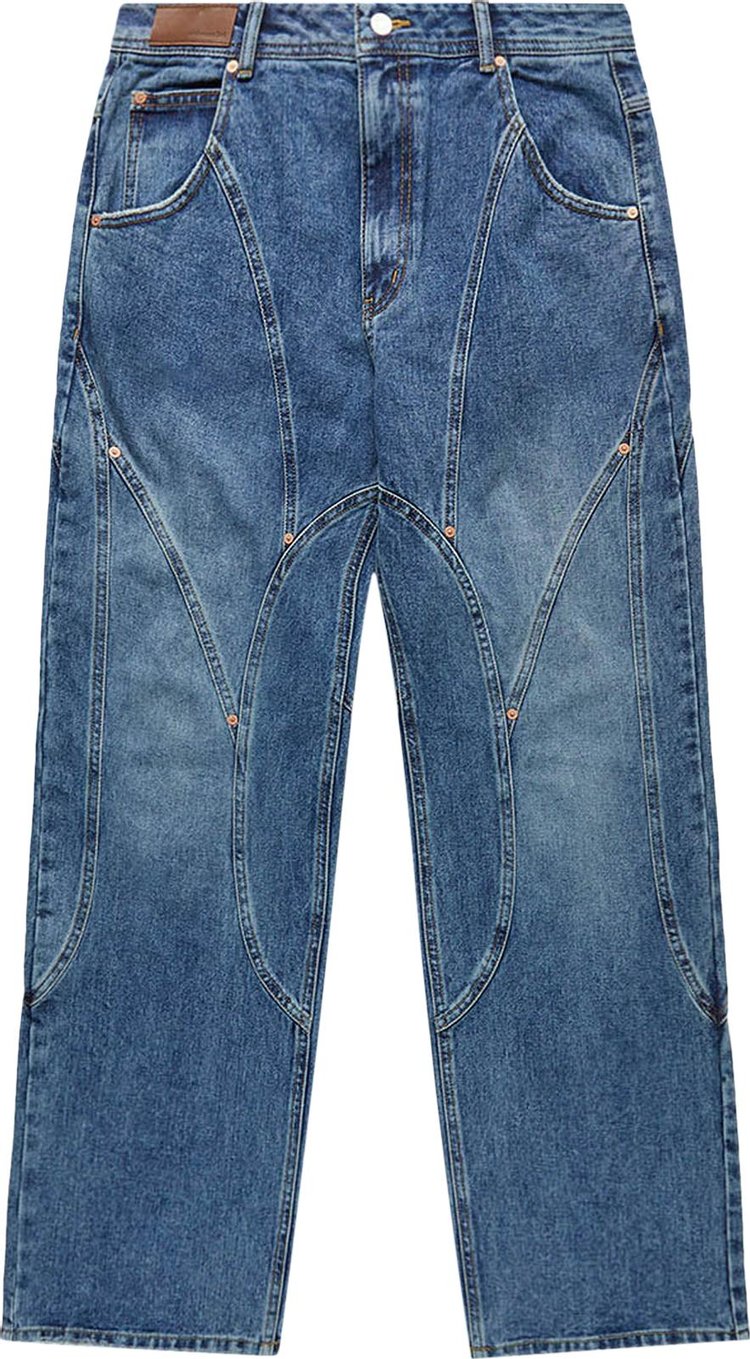 Andersson Bell Brick Curve Panel Wide Jeans 'Blue'