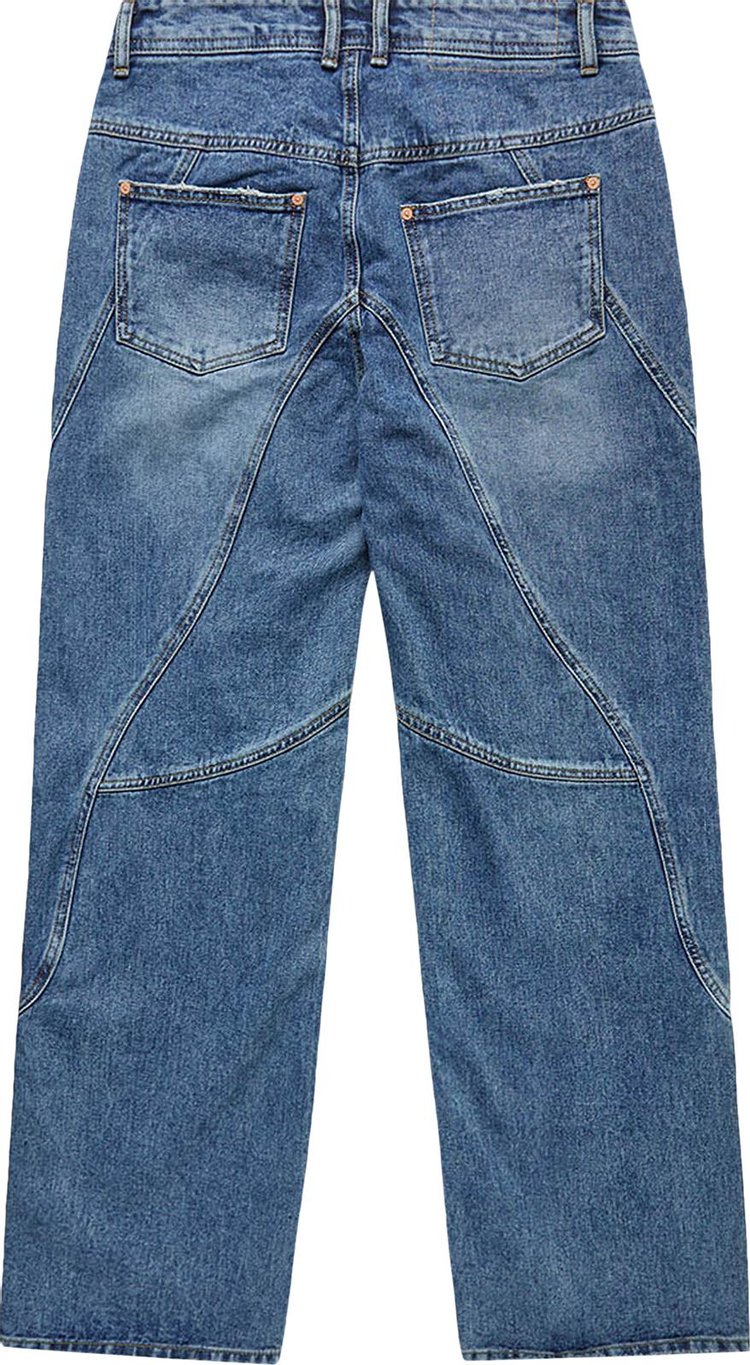 Andersson Bell Brick Curve Panel Wide Jeans Blue