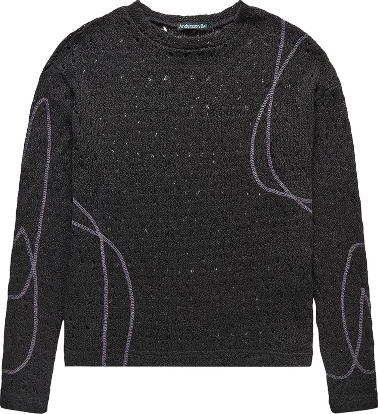 Andersson Bell Watton Net Crewneck Sweater 'Black'