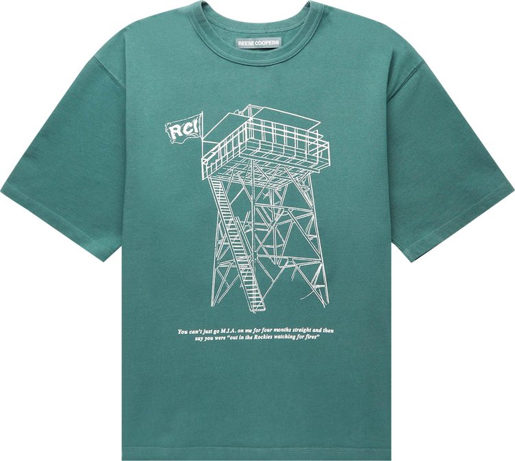 Reese Cooper Watchtower T-Shirt 'Forest Green'