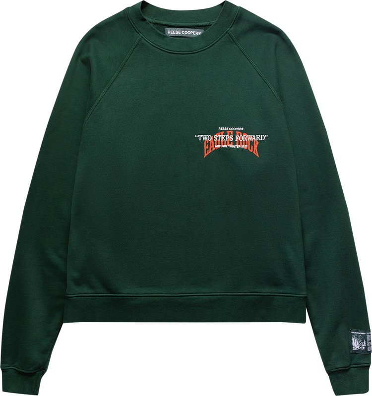 Reese Cooper Two Steps Forward Crewneck Sweatshirt 'Forest Green'