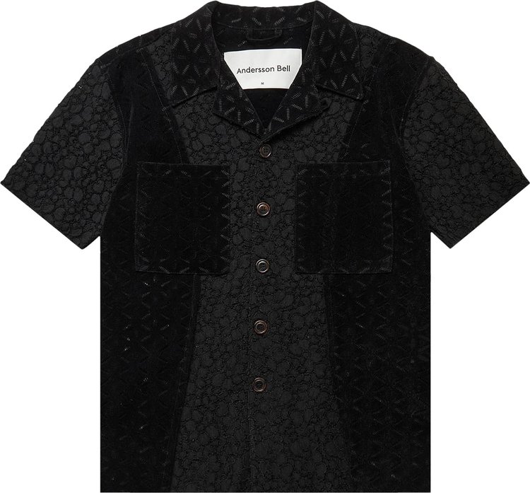 Andersson Bell Half Sheer Flower Lace Shirt 'Black'