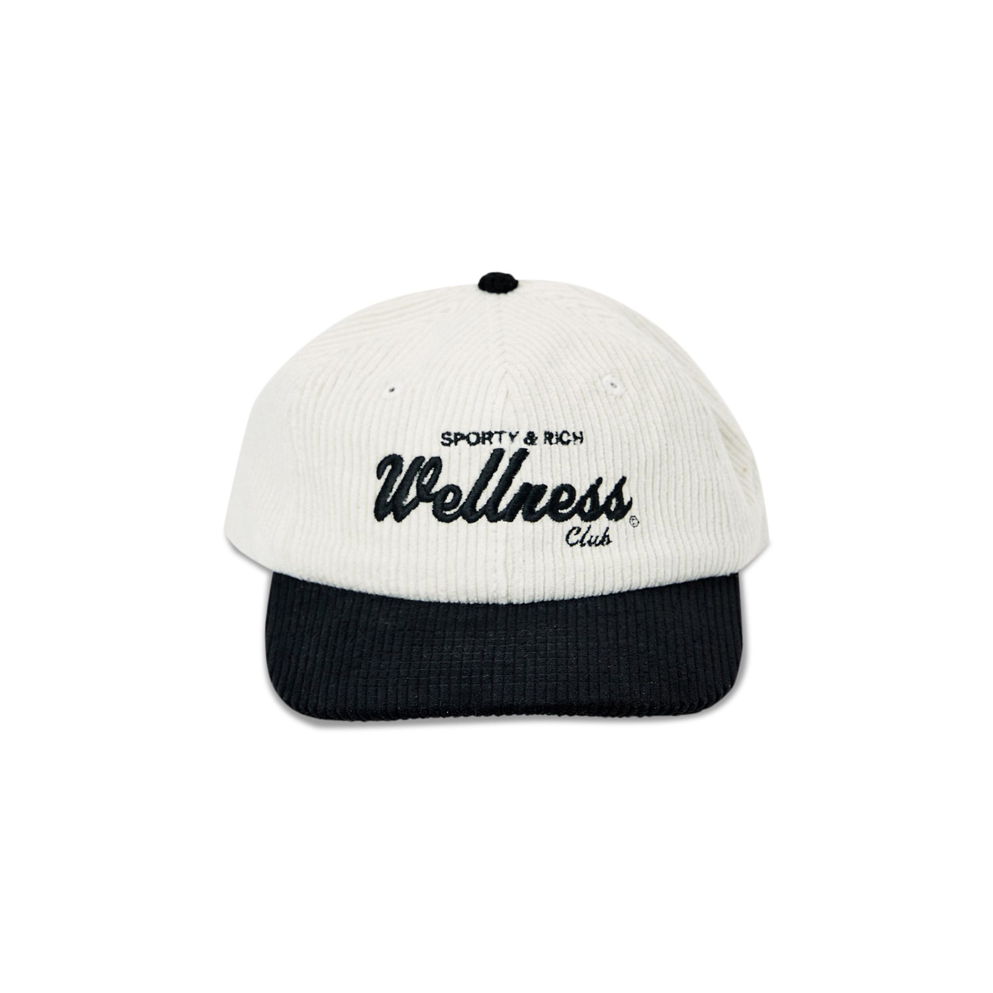 Buy Sporty & Rich Wellness Club Corduroy Hat 'Black/White