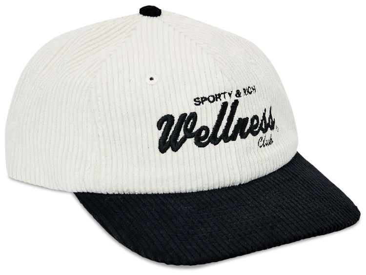 Sporty  Rich Wellness Club Corduroy Hat BlackWhite