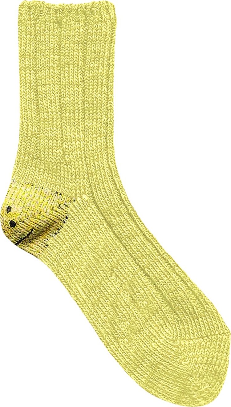 Kapital 56 Yarns Rib Rainbow Happy Heel Socks Yellow