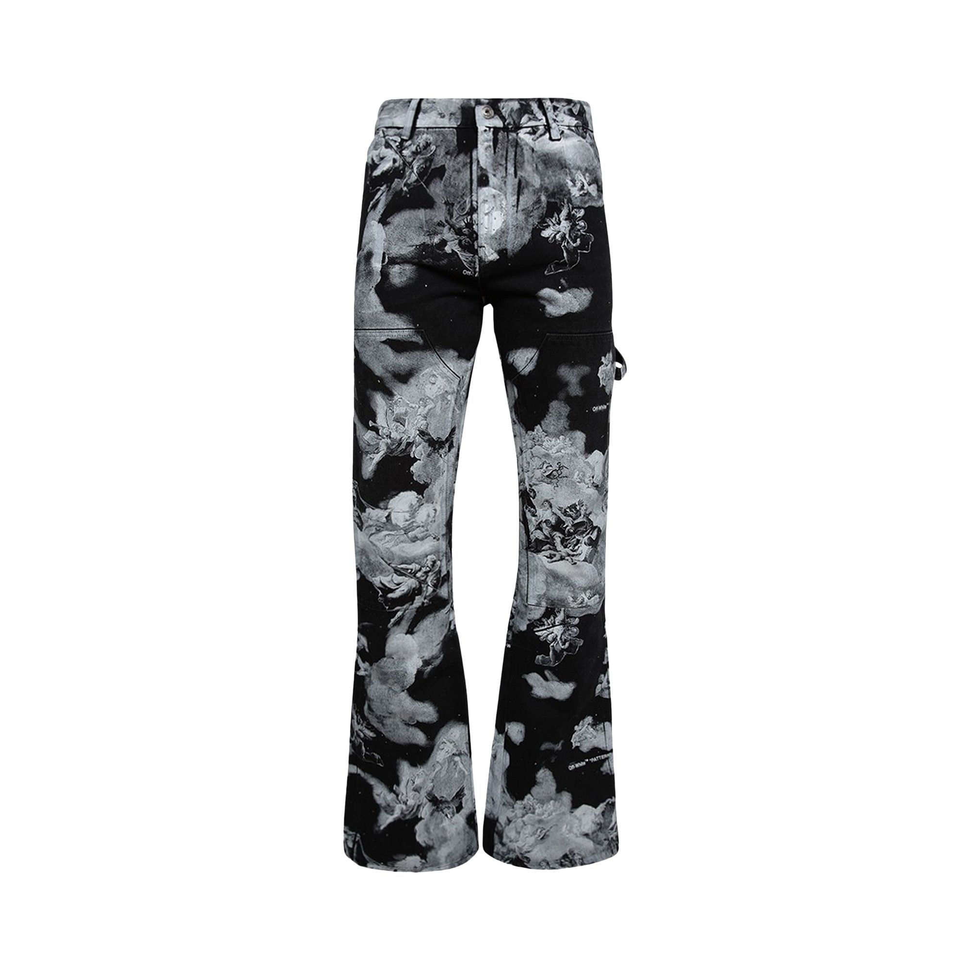 Buy Off White Bling Flare Carpenter Jeans Black Grey