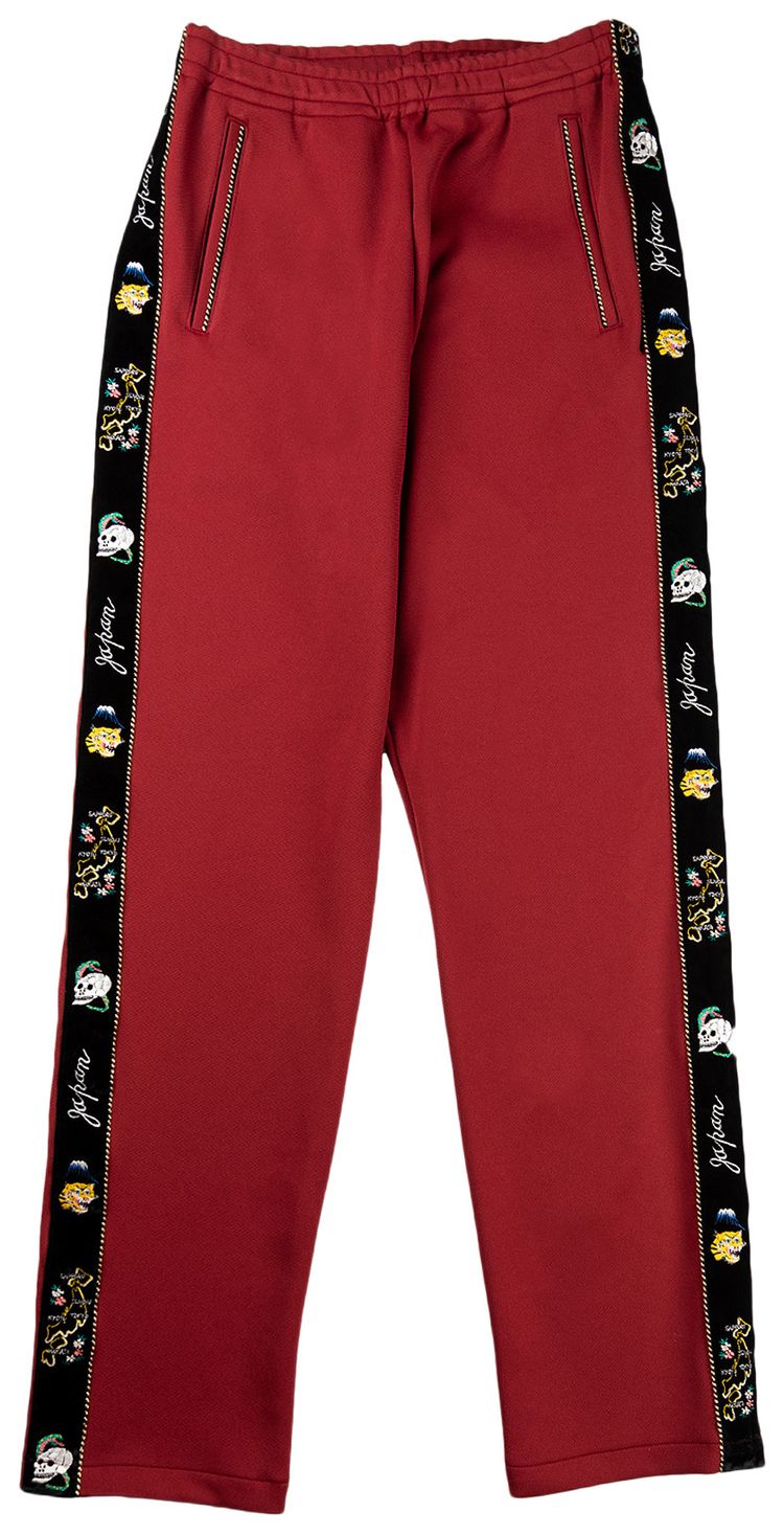 Kapital Ska Tape Track Pants Burgundy