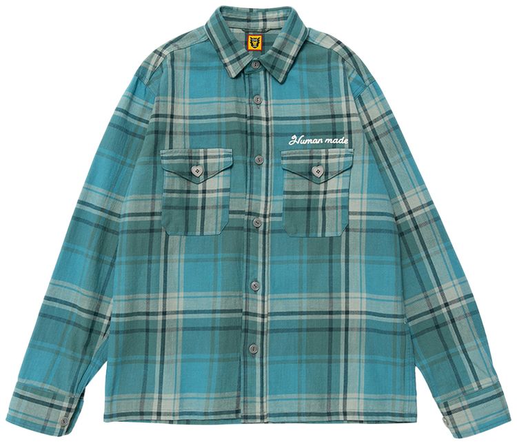 Human Made Checked Overshirt Blue