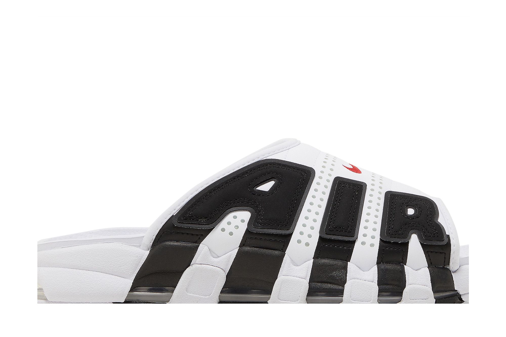 Buy Air More Uptempo Slide 'White Black Red' - FB7815 100 | GOAT