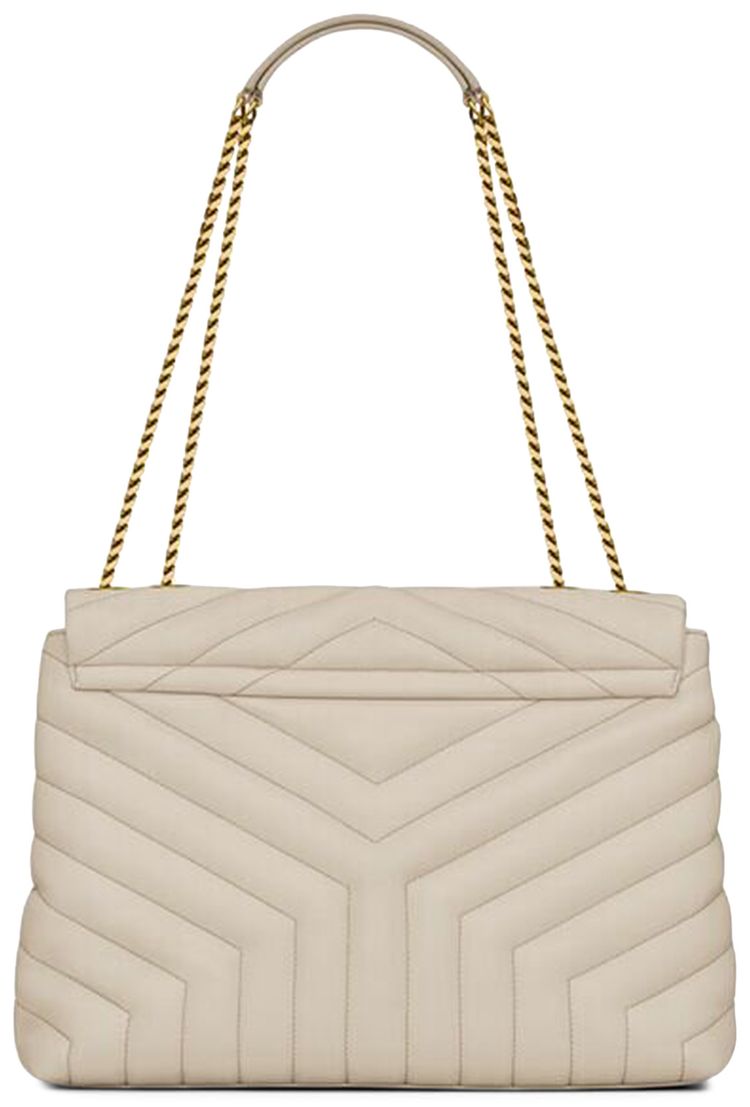 Saint Laurent Medium Loulou Matelasse Leather Shoulder Bag Blanc Vintage