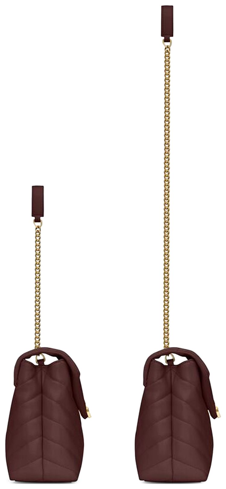 Saint Laurent Small Loulou Matelasse Leather Shoulder Bag Rouge Legion