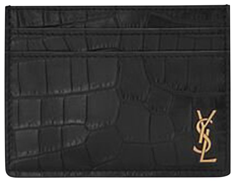 Saint Laurent Logo Credit Card Holder Black