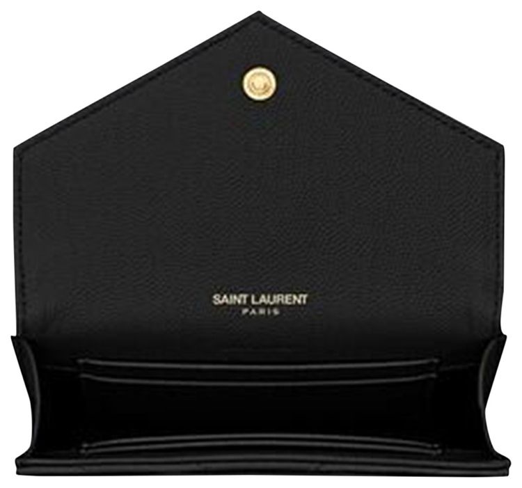 Saint Laurent Cassandre Matelasse Small Envelope Wallet Black