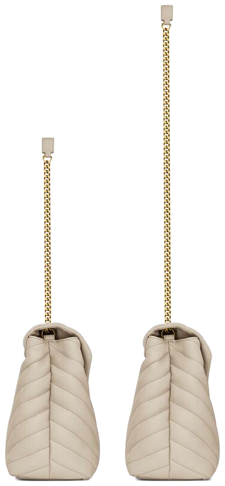 Saint Laurent Medium Loulou Matelasse Leather Shoulder Bag Blanc Vintage