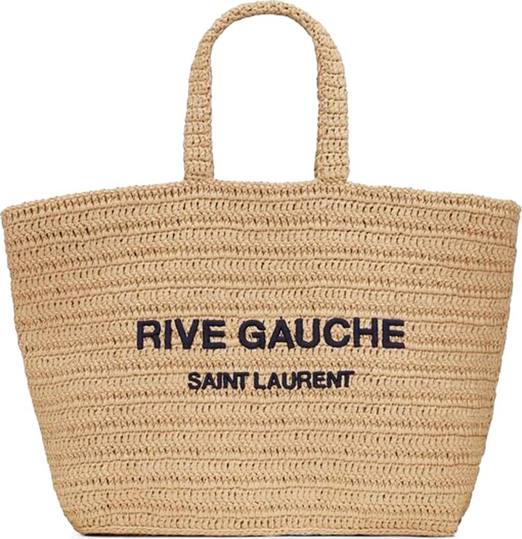 Saint Laurent Rive Gauche Shopping Tote Bag 'Natural/Edeep Marine'