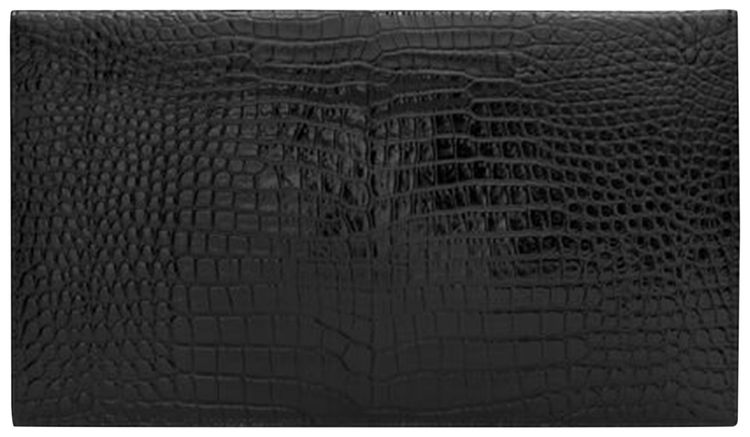 Saint Laurent Uptown Crocodile Embossed Pouch Black