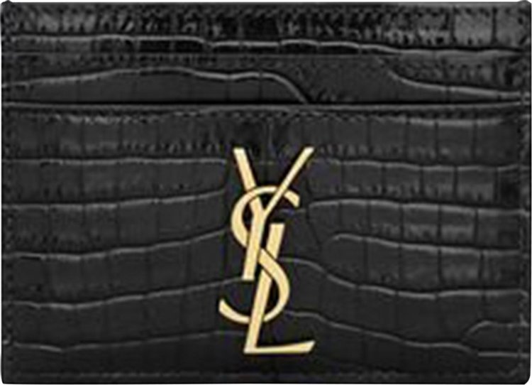 Luxury brands, Saint Laurent Crocodile Embossed Card Holder