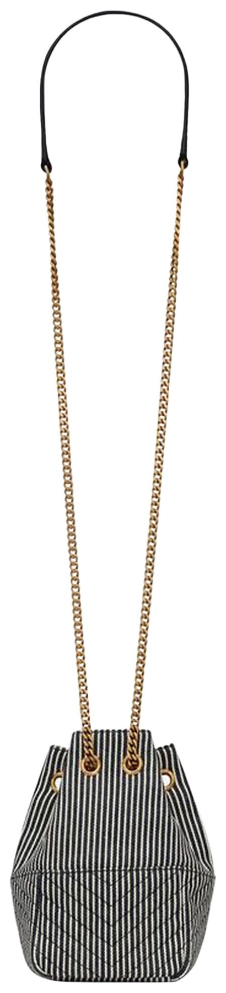 Saint Laurent Nano Bucket Bag Deep MarineSoft Cream