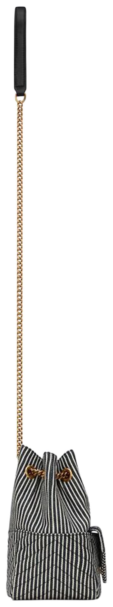 Saint Laurent Nano Bucket Bag Deep MarineSoft Cream