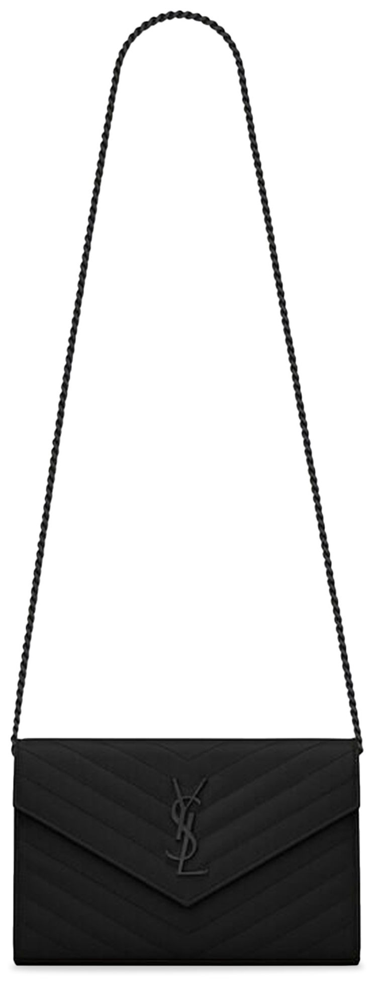 Saint Laurent Monogram Chain Wallet Black