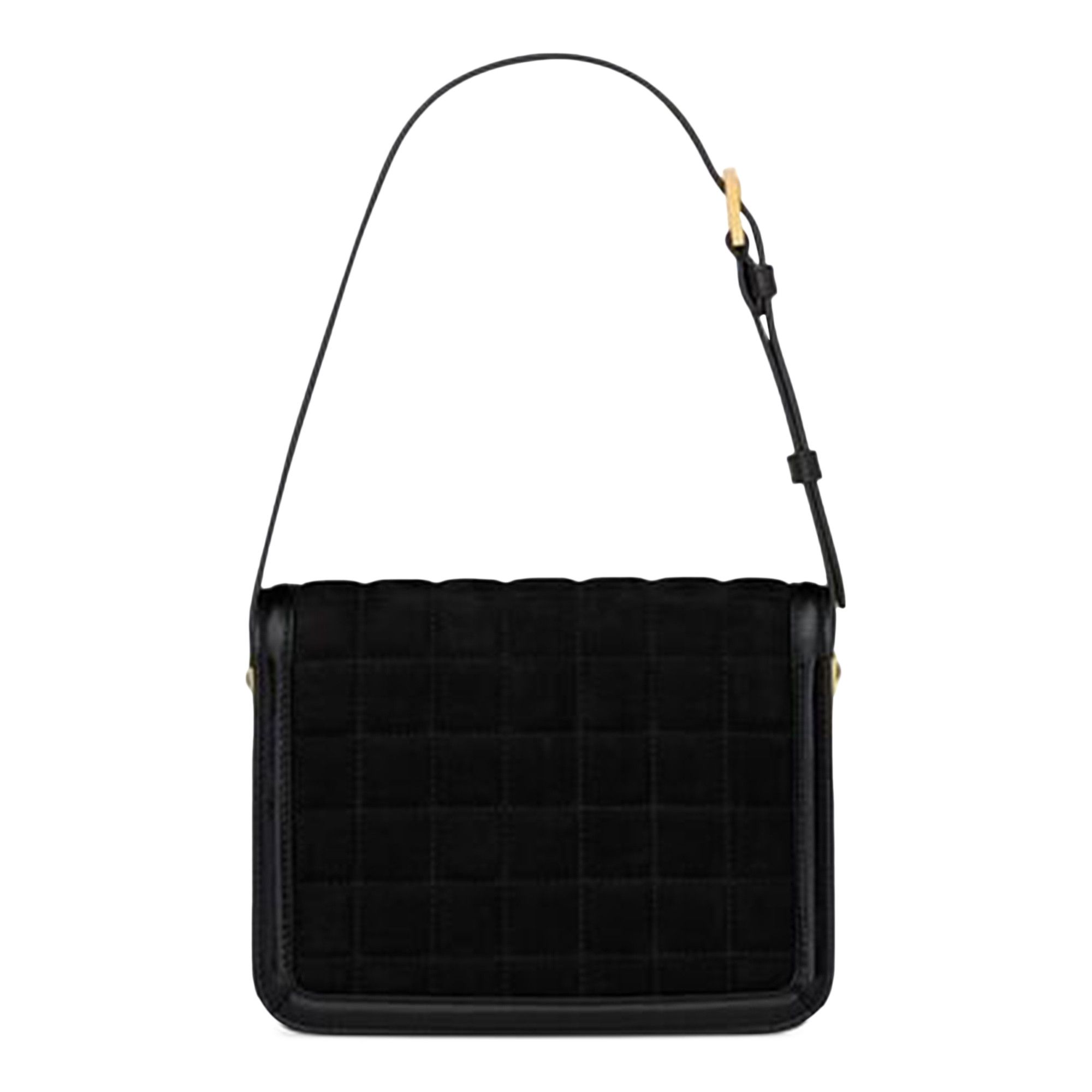 Buy Saint Laurent Logo Plaque Quilted Shoulder Bag 'Black