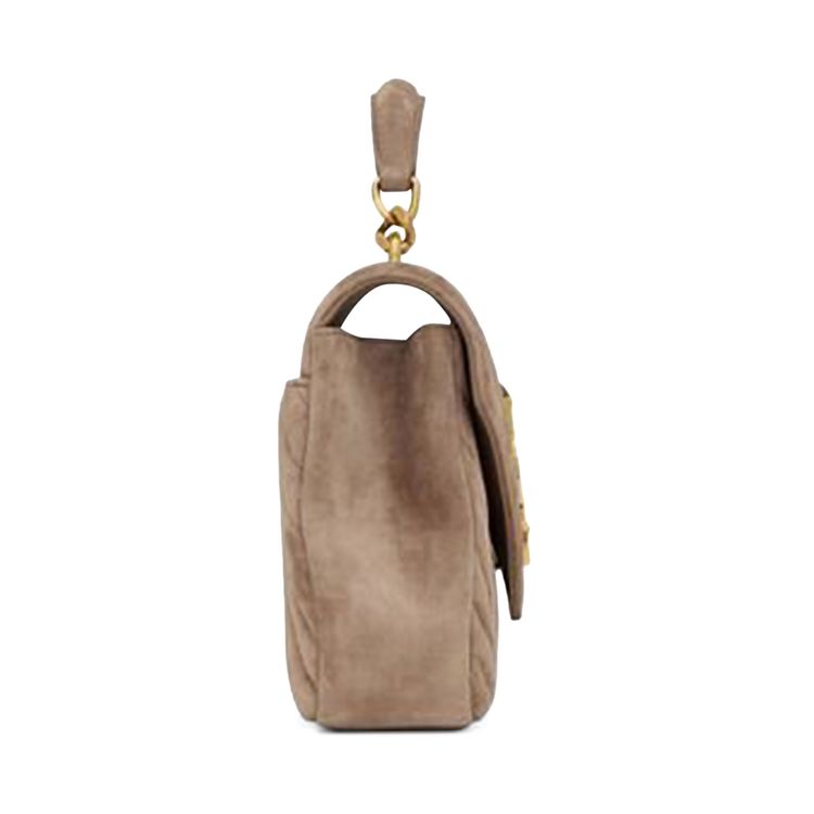 Saint Laurent College Quilted Shoulder Bag Taupe