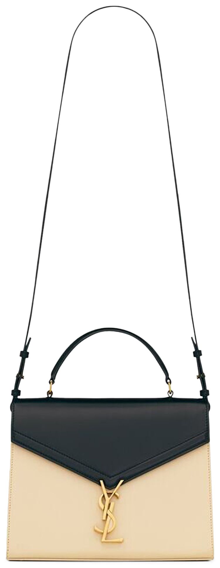 Saint Laurent Cassandra Two Tone Tote Bag BlackButter