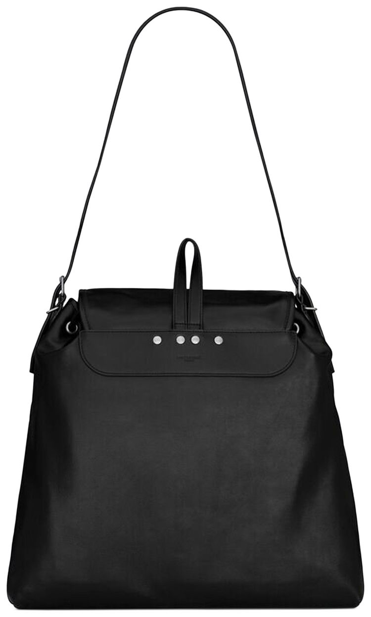 Saint Laurent Flap Pocket Buckled Shoulder Bag Black