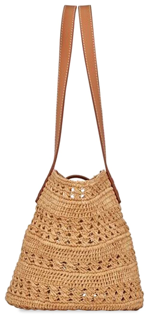 Saint Laurent Pannier Straw Tote Bag NaturalBrick