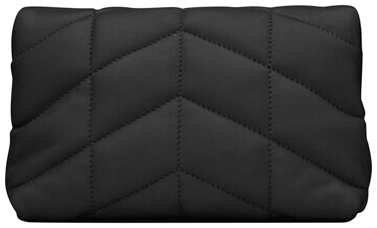 Saint Laurent Puffer Logo Plaque Clutch Bag Black