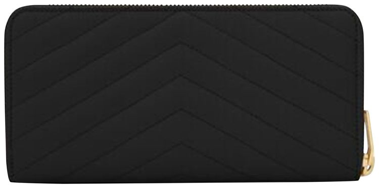 Saint Laurent Monogram Zip Around Wallet Black