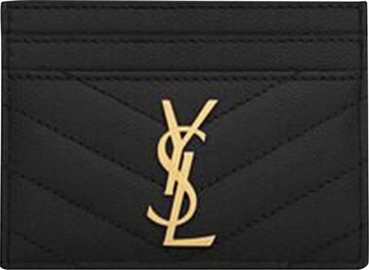 Saint Laurent Grain De Poudre Card Case Black