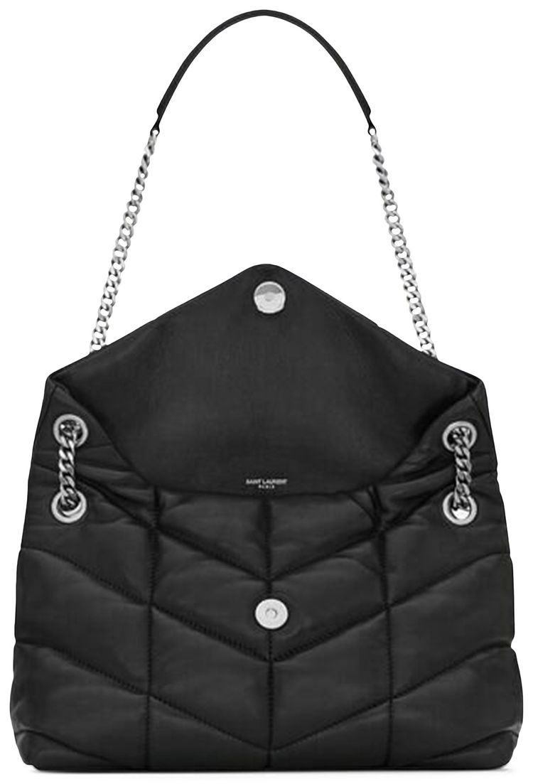 Saint Laurent Medium Loulou Quilted Shoulder Bag Black
