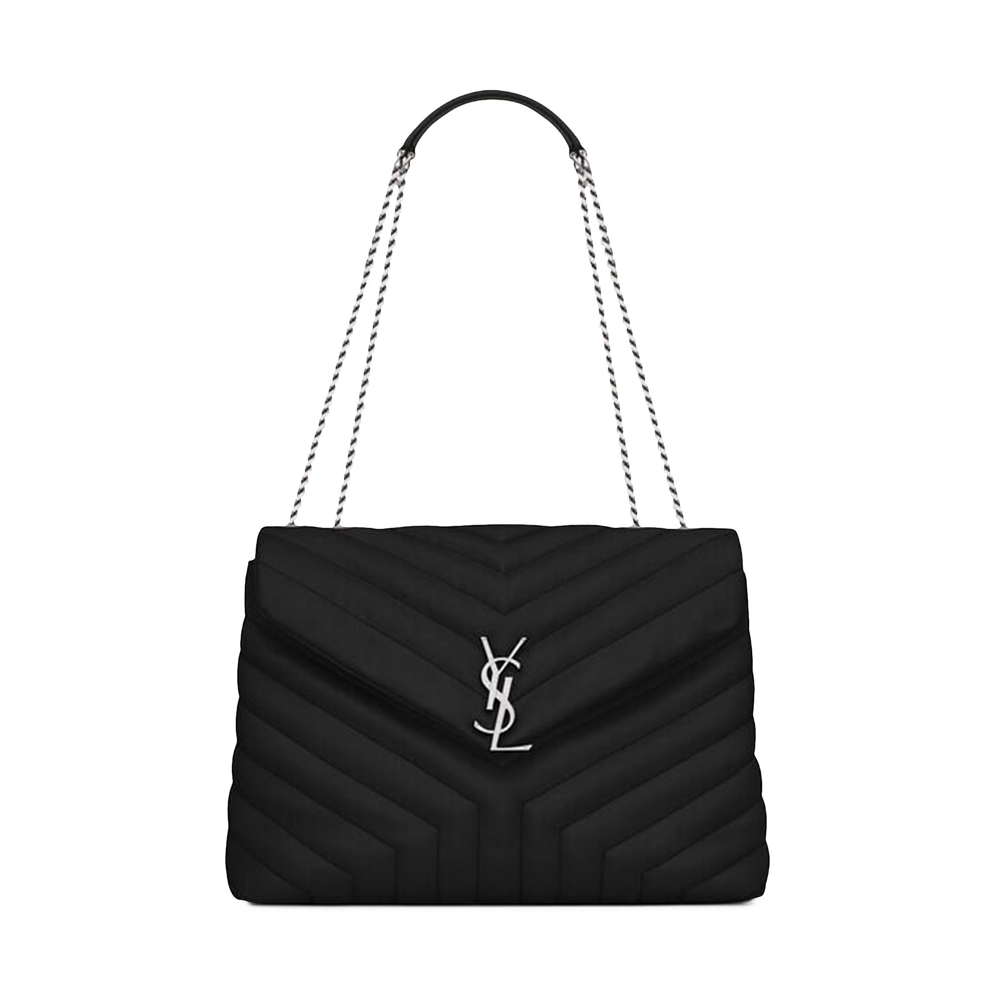 Achetez des Saint Laurent Medium Loulou Quilted Shoulder Bag Black 574946 DV726 1000 GOAT CA