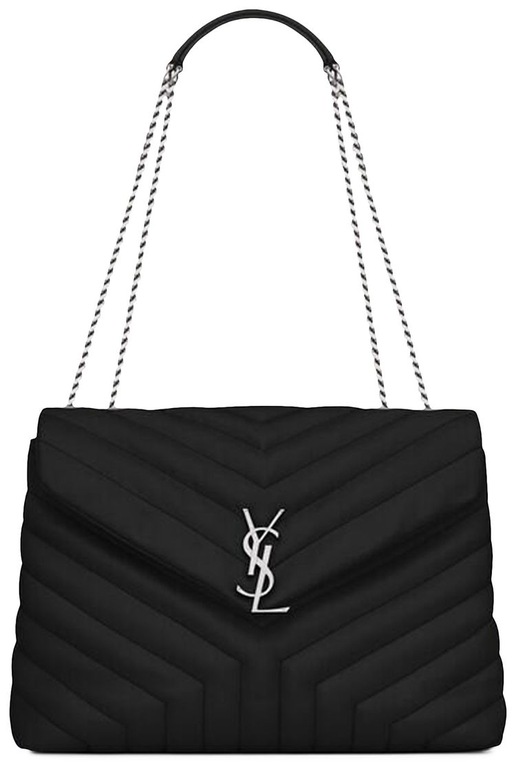 Saint Laurent Medium Loulou Quilted Shoulder Bag Black