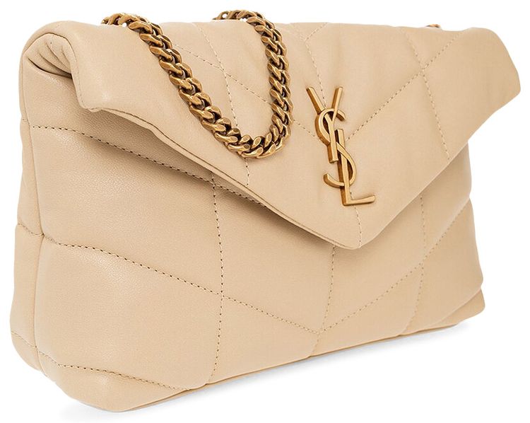 Saint Laurent Lou Lou Puffer Crossbody Bag Ivory